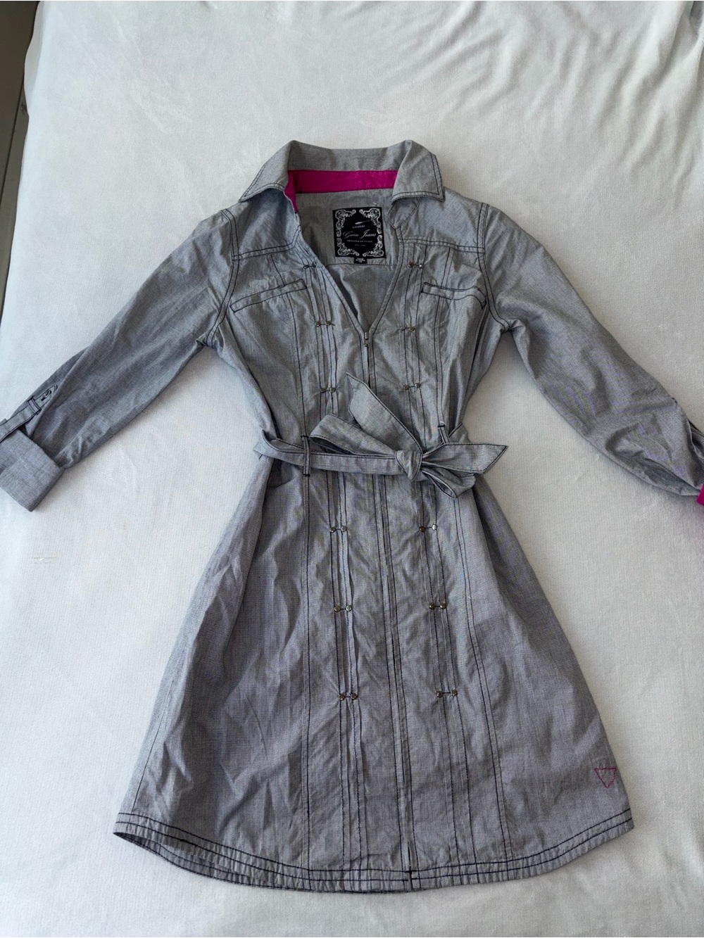 GUESS Vintage Y2K Belted Utility Jacket Style Dress